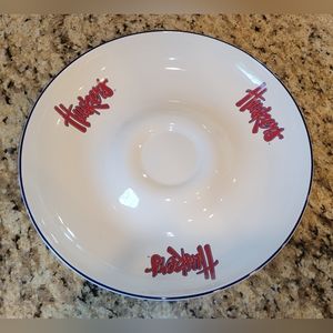 University of Nebraska Huskers Pfaltzgraff Chip n Dip Dish